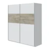 Armoire avec 2 portes coulissantes - Coloris blanc et chêne - AR81002