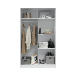 Armoire avec 2 portes coulissantes - Coloris blanc - AR81001