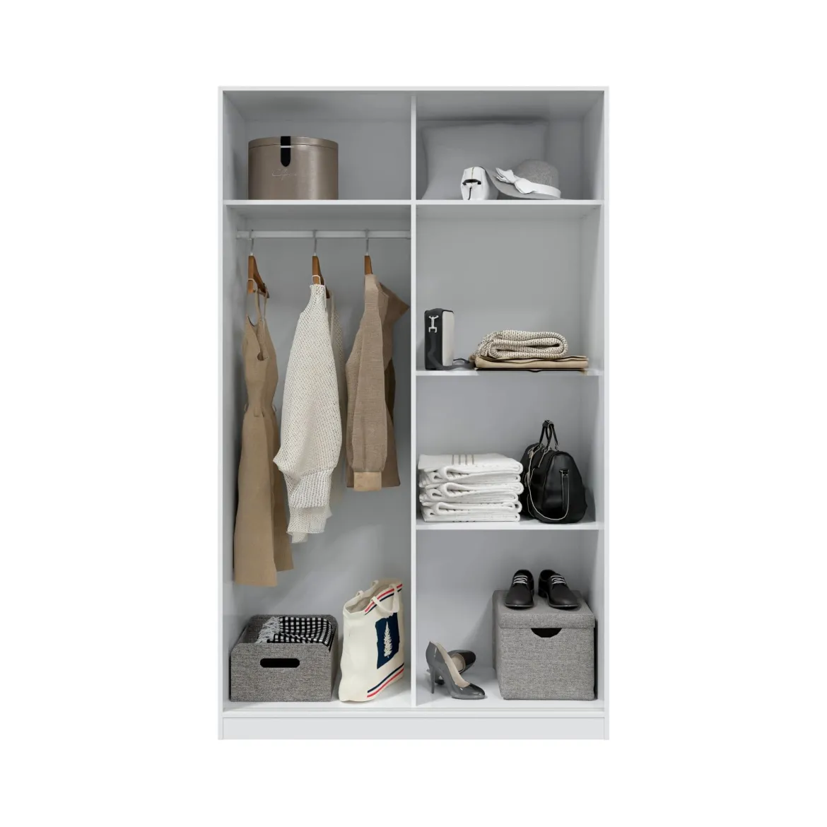 Armoire avec 2 portes coulissantes - Coloris blanc - AR81001