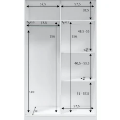 Armoire avec 2 portes coulissantes - Coloris blanc - AR81001