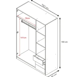 Armoire avec 3 portes et 3 tiroirs - AR81003