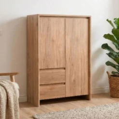 Armoire bois 2 portes et 2 tiroirs