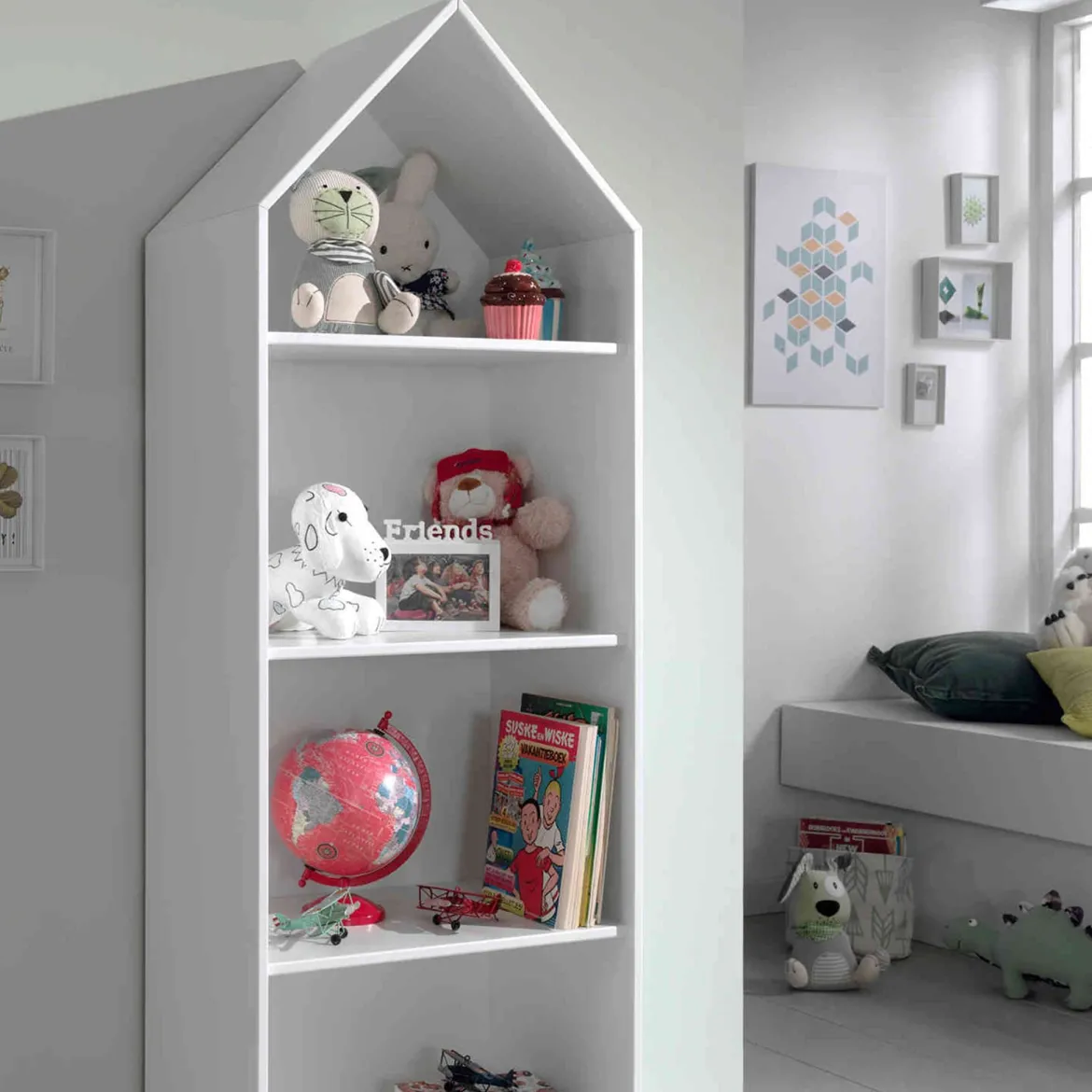 Armoire cabane enfant en bois blanc - AR2027-2