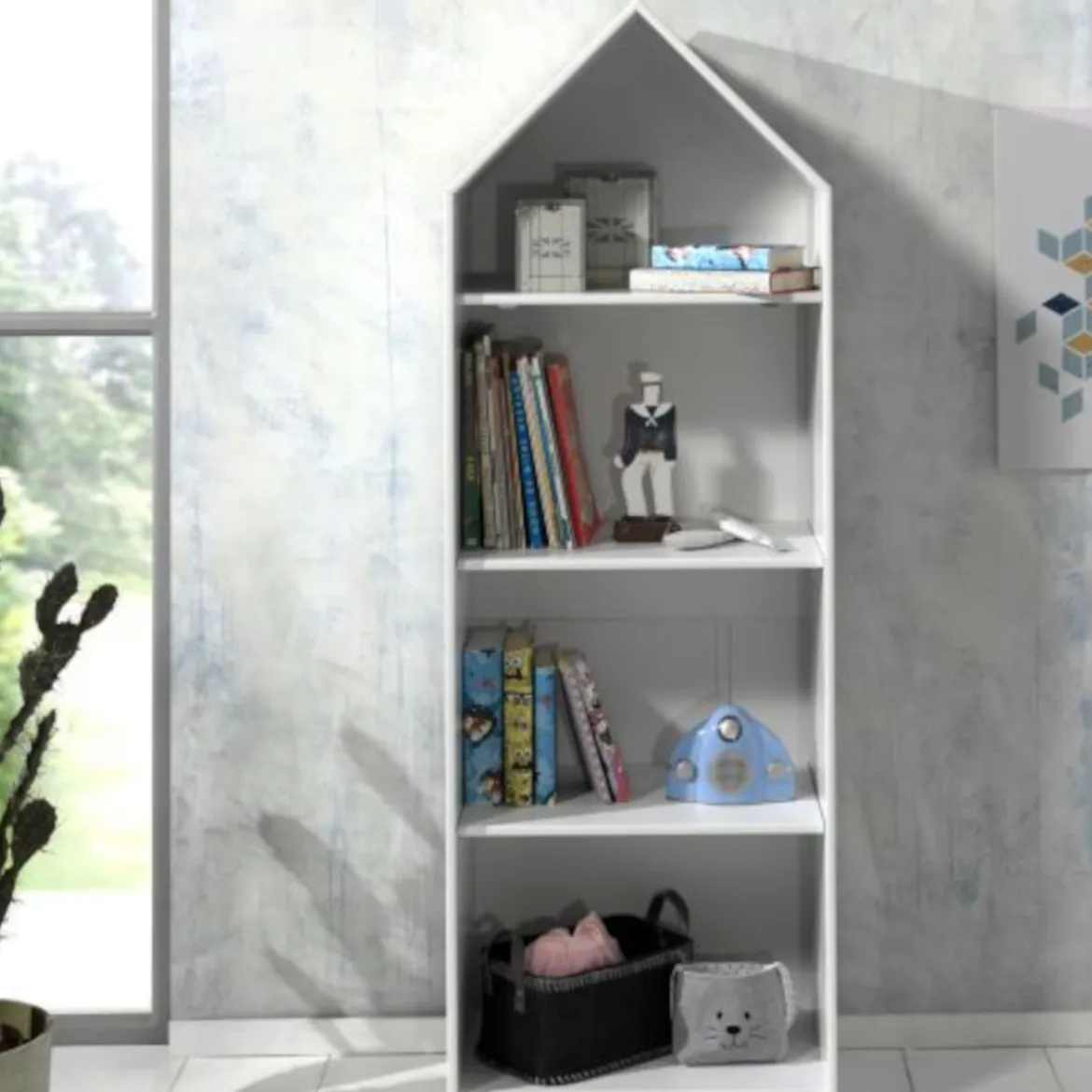Armoire cabane enfant en bois blanc - AR2027-2