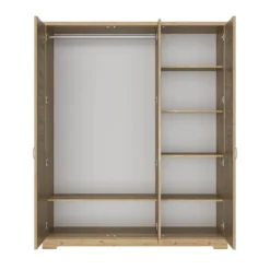 Armoire en bois clair 3 portes avec miroir - AR5070