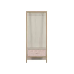 Armoire enfant portant à vêtements 1 tiroir en bois imitation chêne blanchi - PO5058