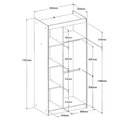 Armoire enfant 2 portes bicolore PIA
