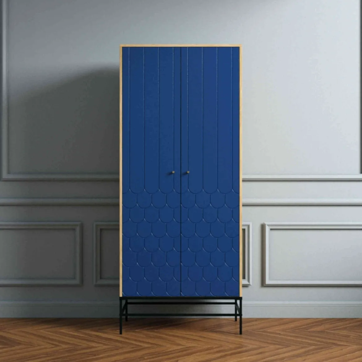 Armoire 2 portes en bois avec pieds en acier - BI0049