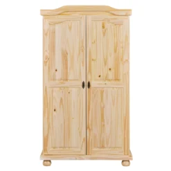 Armoire 2 portes en bois massif chêne clair - AR12042