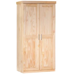 Armoire 2 portes en bois massif chêne clair - AR12019
