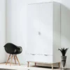 Armoire 2 portes 2 tiroirs blanc - AR7781