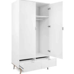 Armoire 2 portes 2 tiroirs blanc - AR7781