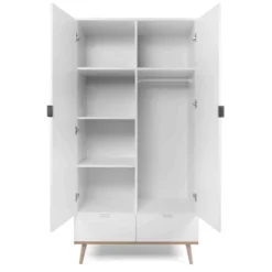 Armoire 2 portes 2 tiroirs blanc - AR7781
