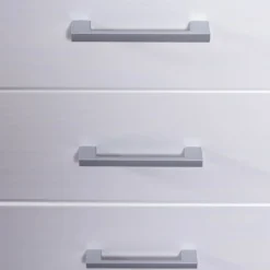 Armoire 3 portes 3 tiroirs en bois massif avec miroir - AR12045