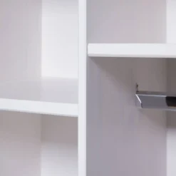 Armoire 3 portes 3 tiroirs en bois massif avec miroir - AR12045