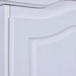 Armoire 2 portes 2 tiroirs en bois massif blanc laqué - AR12022