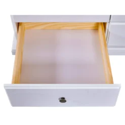 Armoire 2 portes 2 tiroirs en bois massif blanc laqué - AR12022