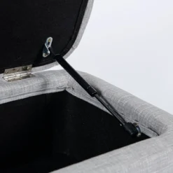 Banc de lit en tissu avec coffre de rangement et pieds épingles noirs - BA17025