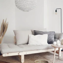 Banquette ajustable BEAT en pin massif naturel matelas inclus 75x200