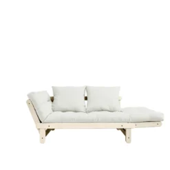 Banquette ajustable BEAT en pin massif naturel matelas inclus 75x200