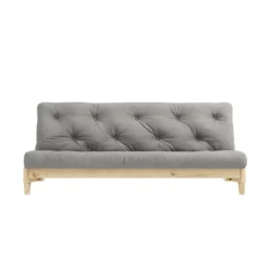 Banquette ajustable FRESH en pin massif naturel avec matelas futon 140x200
