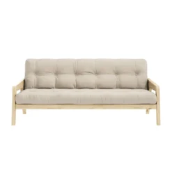Banquette ajustable GRAB en pin massif naturel avec matelas futon 130x190