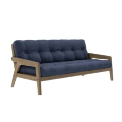 Banquette ajustable GRAB en pin massif foncé avec matelas futon 130x190