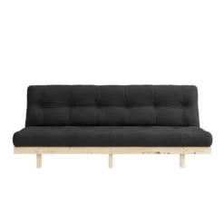 Banquette ajustable LEAN en pin massif naturel avec matelas futon 130x190