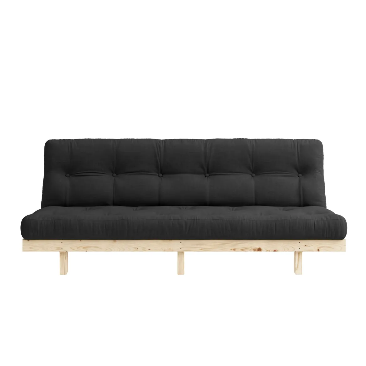 Banquette ajustable LEAN en pin massif naturel avec matelas futon 130x190