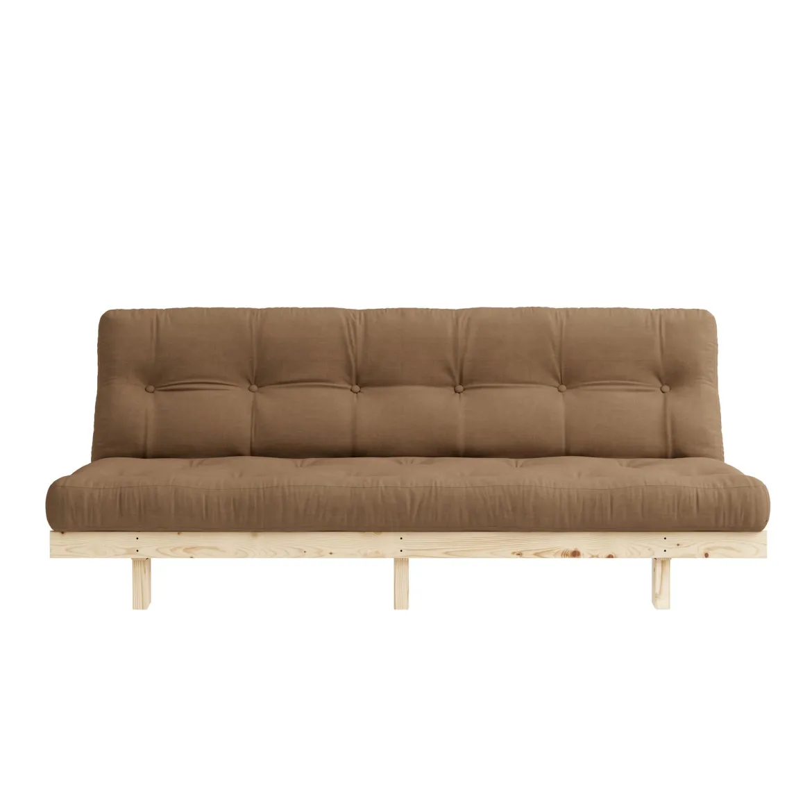 Banquette ajustable LEAN en pin massif naturel avec matelas futon 130x190