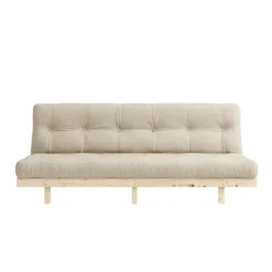 Banquette ajustable LEAN en pin massif naturel avec matelas futon 130x190