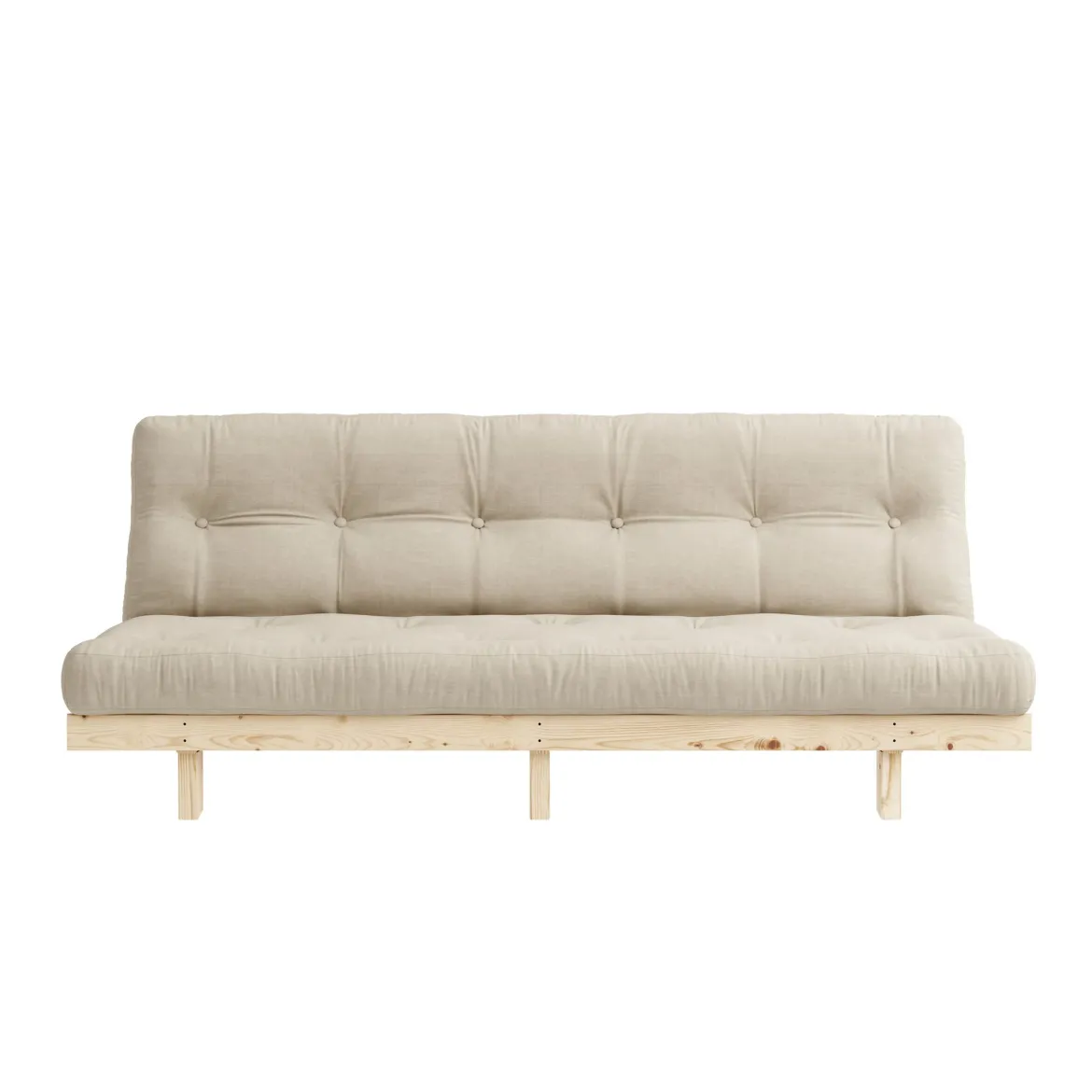 Banquette ajustable LEAN en pin massif naturel avec matelas futon 130x190