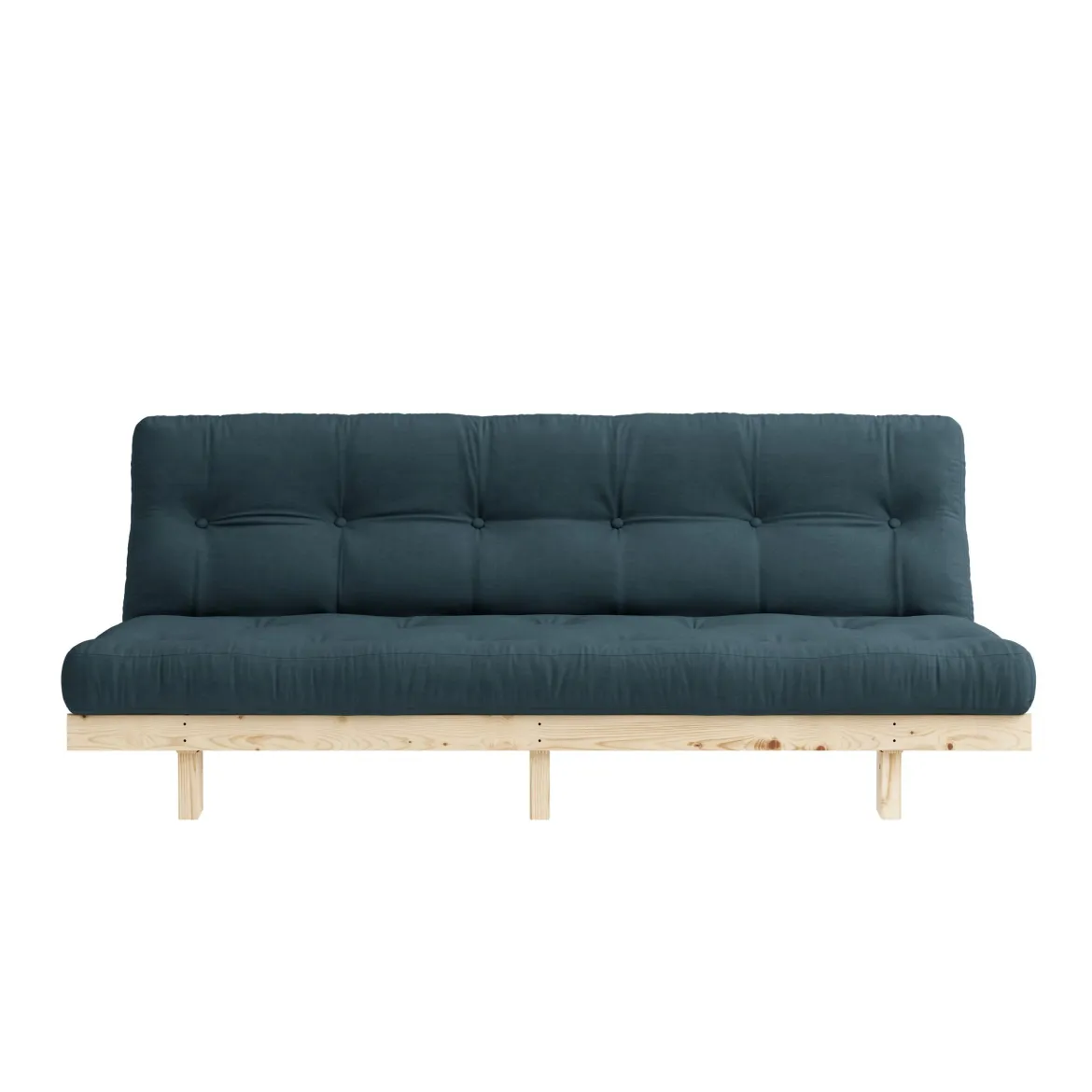 Banquette ajustable LEAN en pin massif naturel avec matelas futon 130x190
