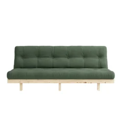 Banquette ajustable LEAN en pin massif naturel avec matelas futon 130x190