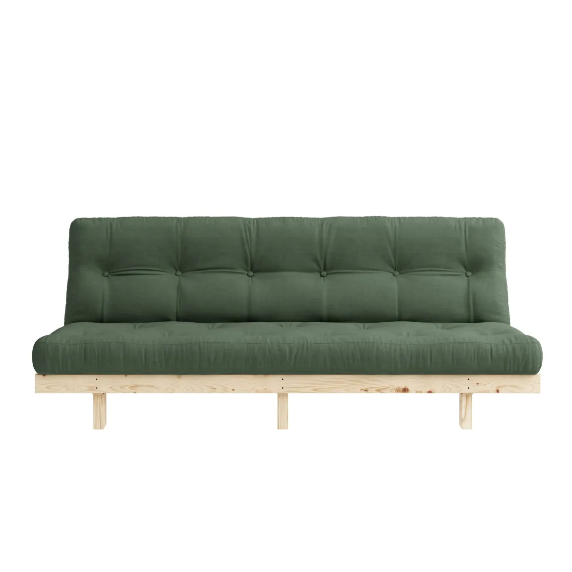 Banquette ajustable LEAN en pin massif naturel avec matelas futon 130x190