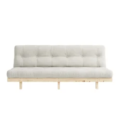 Banquette ajustable LEAN en pin massif naturel avec matelas futon 130x190
