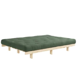 Banquette ajustable LEAN en pin massif naturel avec matelas futon 130x190