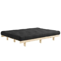 Banquette ajustable LEAN en pin massif naturel avec matelas futon 130x190
