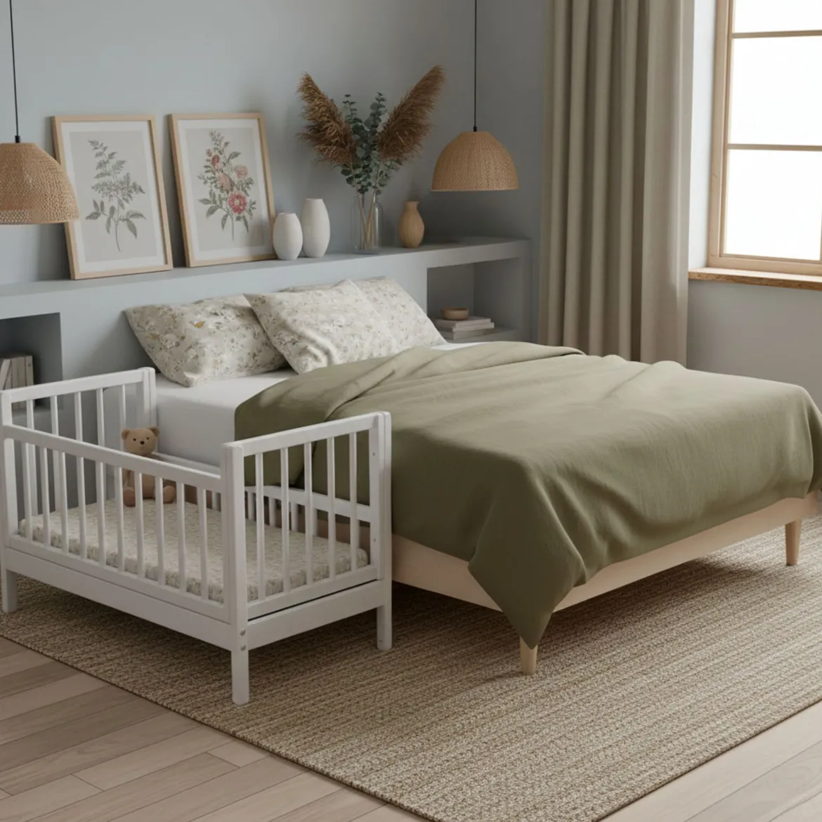 Berceau cododo en bois + matelas 40x80