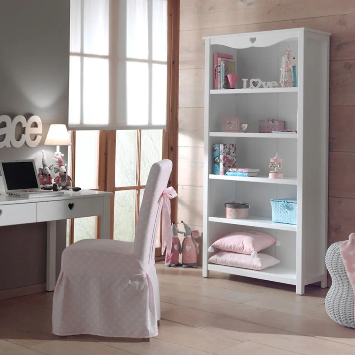 Bibliothèque bois blanc - BI2001