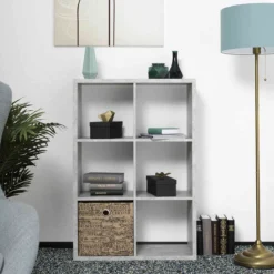 Bibliothèque 6 cases en bois - BI7077