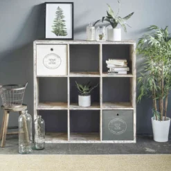 Bibliothèque 9 cases en bois - BI7078