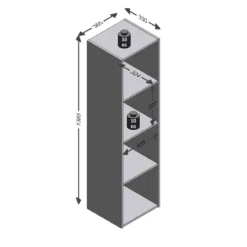 Bibliothèque 4 cases en bois - BI13010