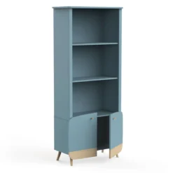 Bibliothèque en bois avec 3 niches et 2 portes LOUISON - B2002