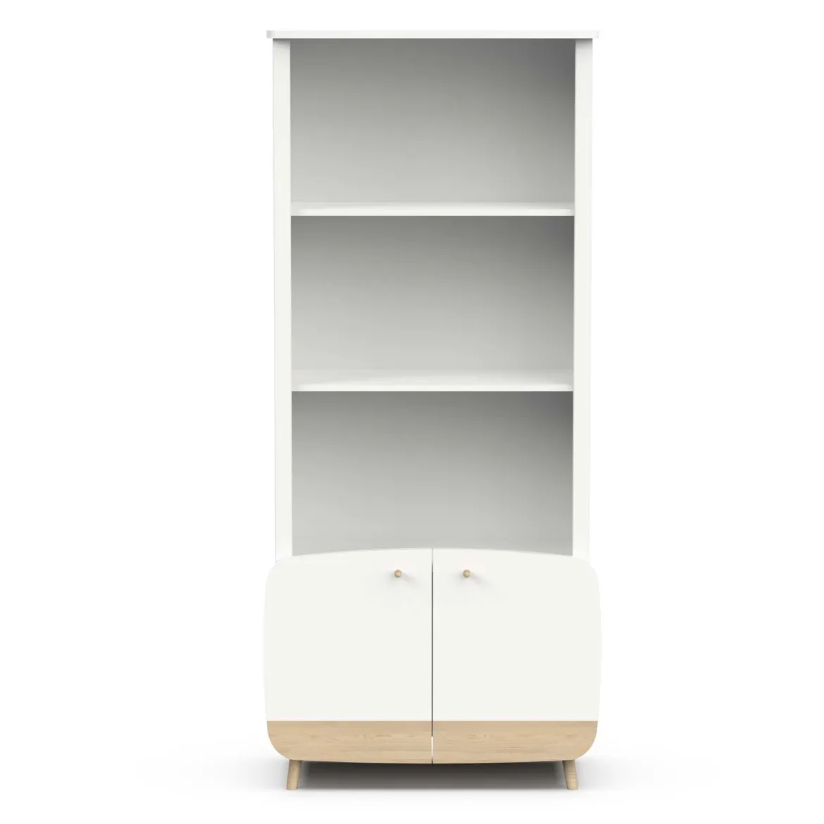 Bibliothèque en bois avec 3 niches et 2 portes LOUISON - B2002