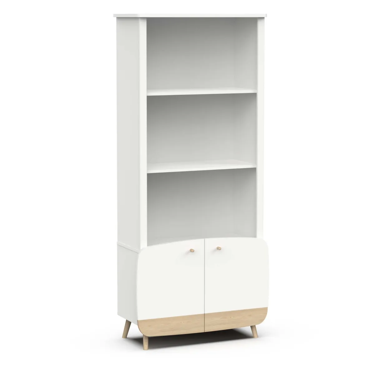 Bibliothèque en bois avec 3 niches et 2 portes LOUISON - B2002