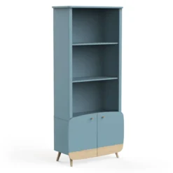 Bibliothèque en bois avec 3 niches et 2 portes LOUISON - B2002