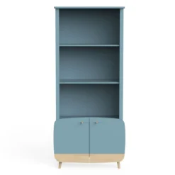 Bibliothèque en bois avec 3 niches et 2 portes LOUISON - B2002