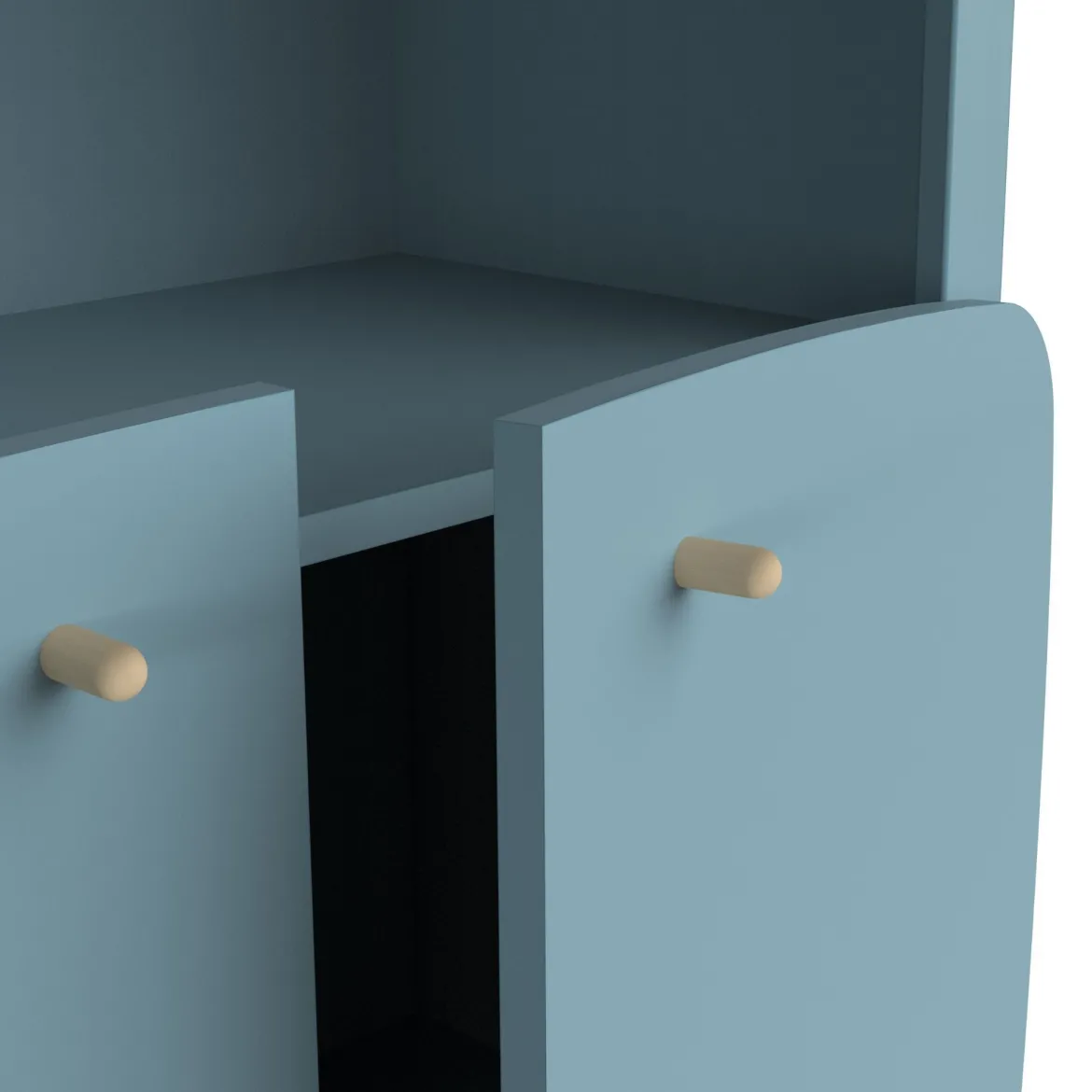 Bibliothèque en bois avec 3 niches et 2 portes LOUISON - B2002