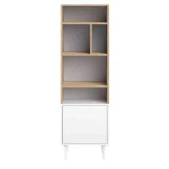 Bibliothèque en bois avec placard et niche de rangement - BI6005